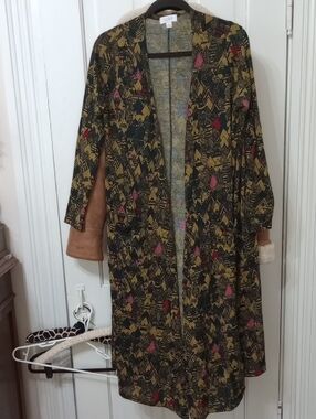 NWOT LULA ROE Gorgeous Geometric Long Sleeve Open Front Cardigan - Multi-Color